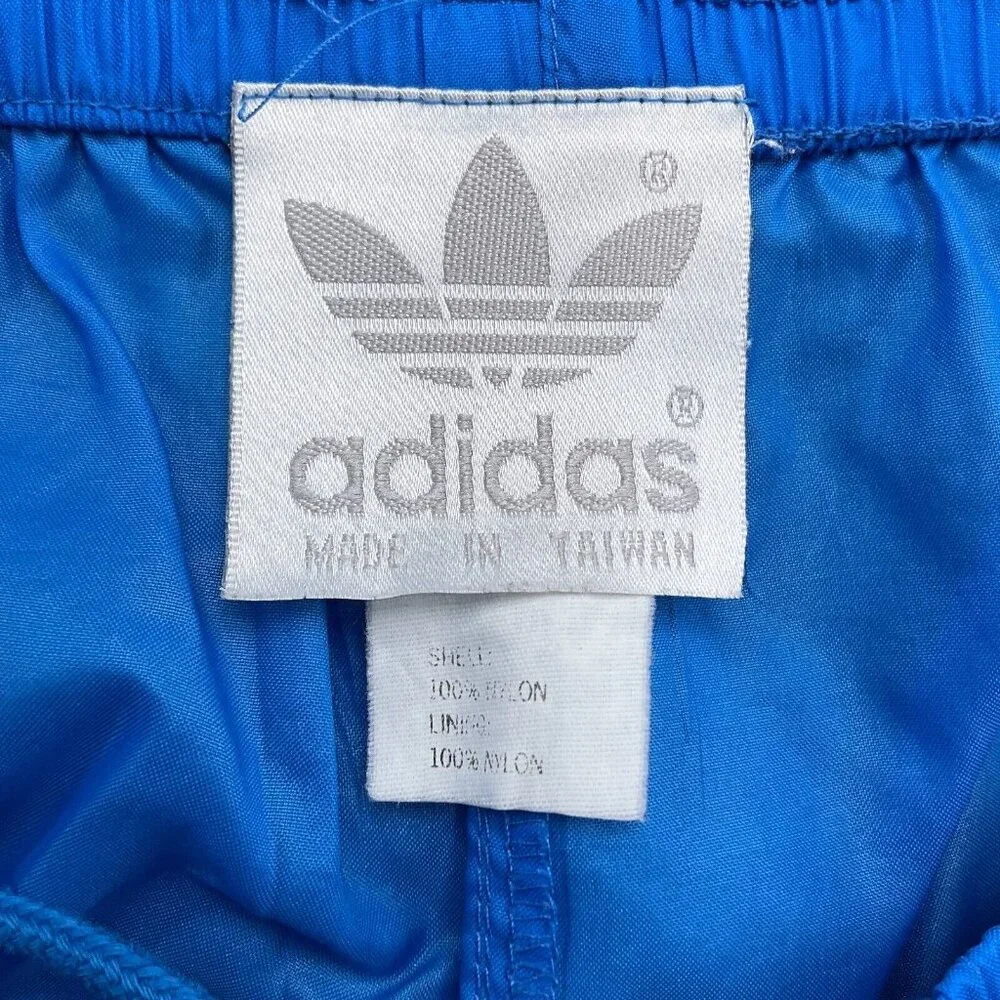 Adidas Track Pants Adult Large Blue All Nylon Lined Pull On Softshell VTG‎ Flaws